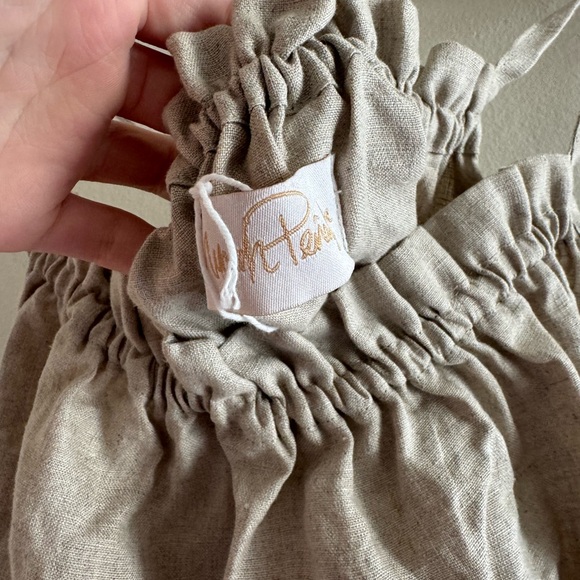 NWT Myrah Penaloza Mona linen two piece set harem crop top beige o/s - Picture 8 of 10